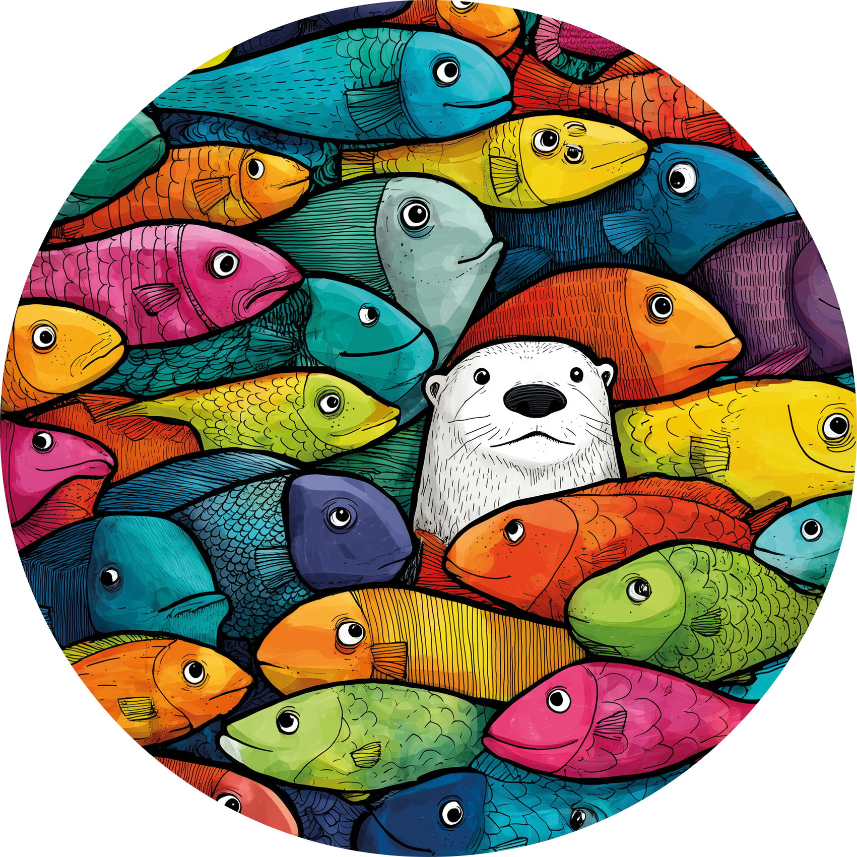 Enjoliveur décoratif pour fauteuil roulant - Poissons colorés – Image 2