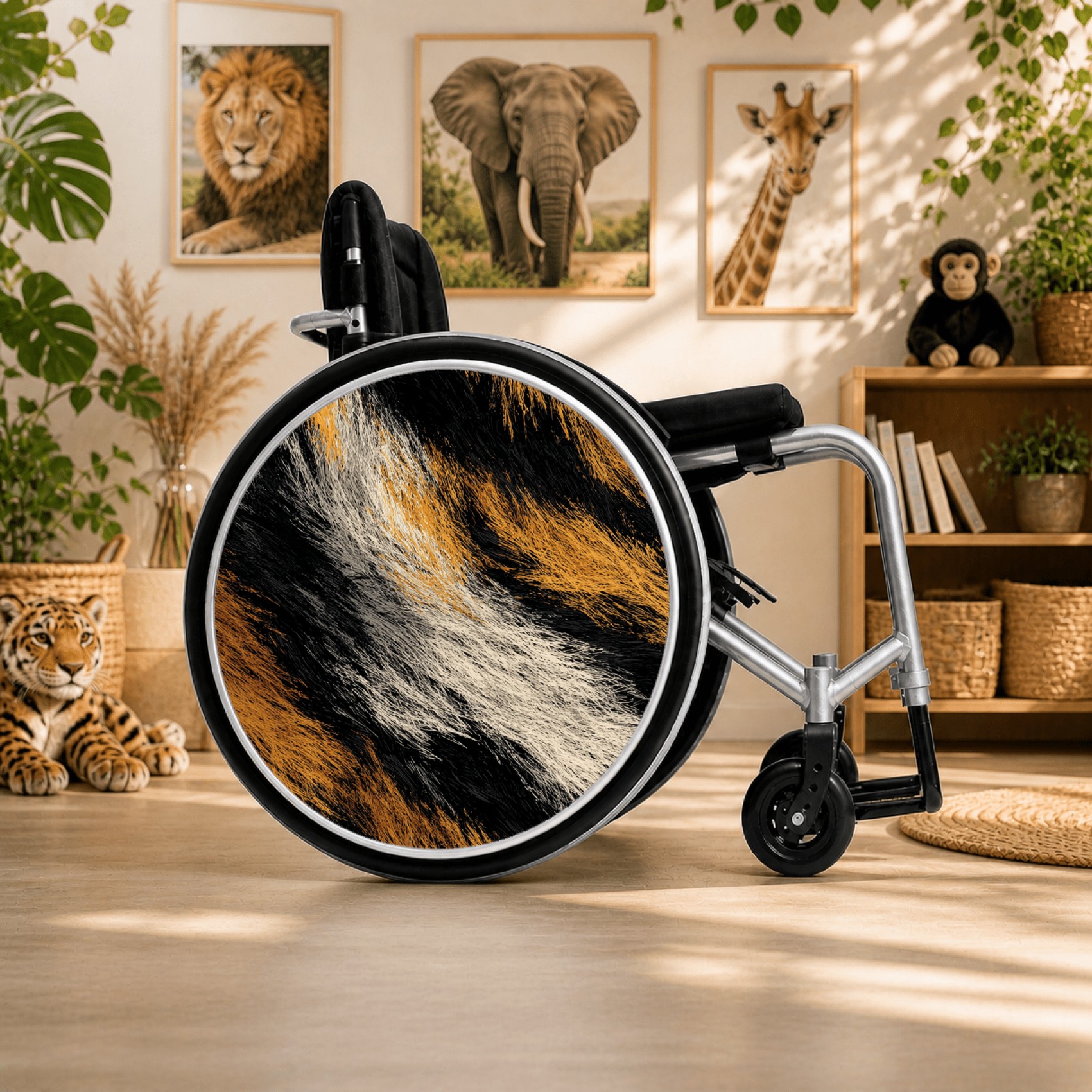 Enjoliveur décoratif pour fauteuil roulant - Peau de tigre – Image 3