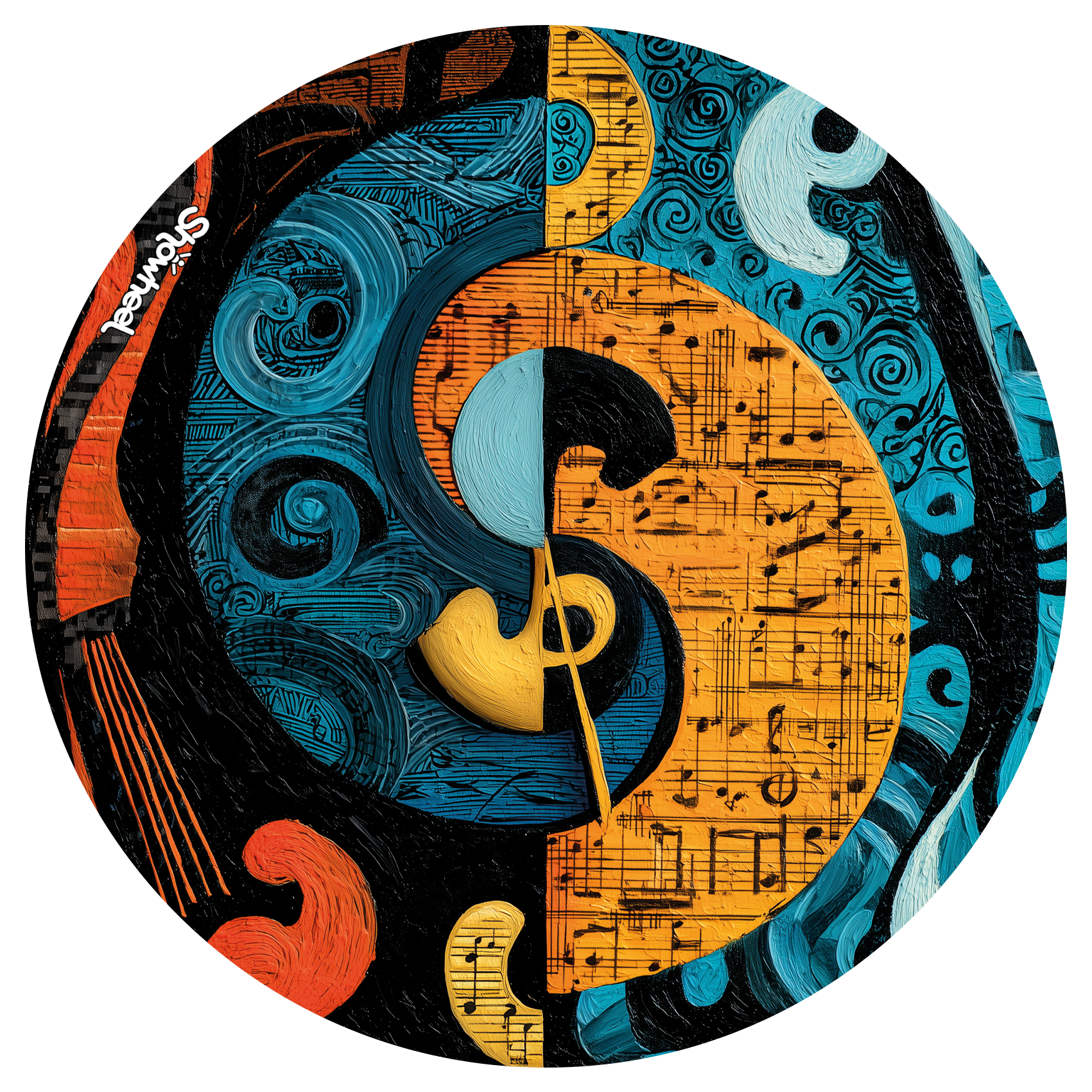 Enjoliveur décoratif pour fauteuil roulant - Music Yin Yang – Image 2